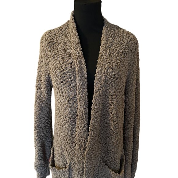 Zenana chuncky knit open front tan cardigan sweater size S - Picture 4 of 7